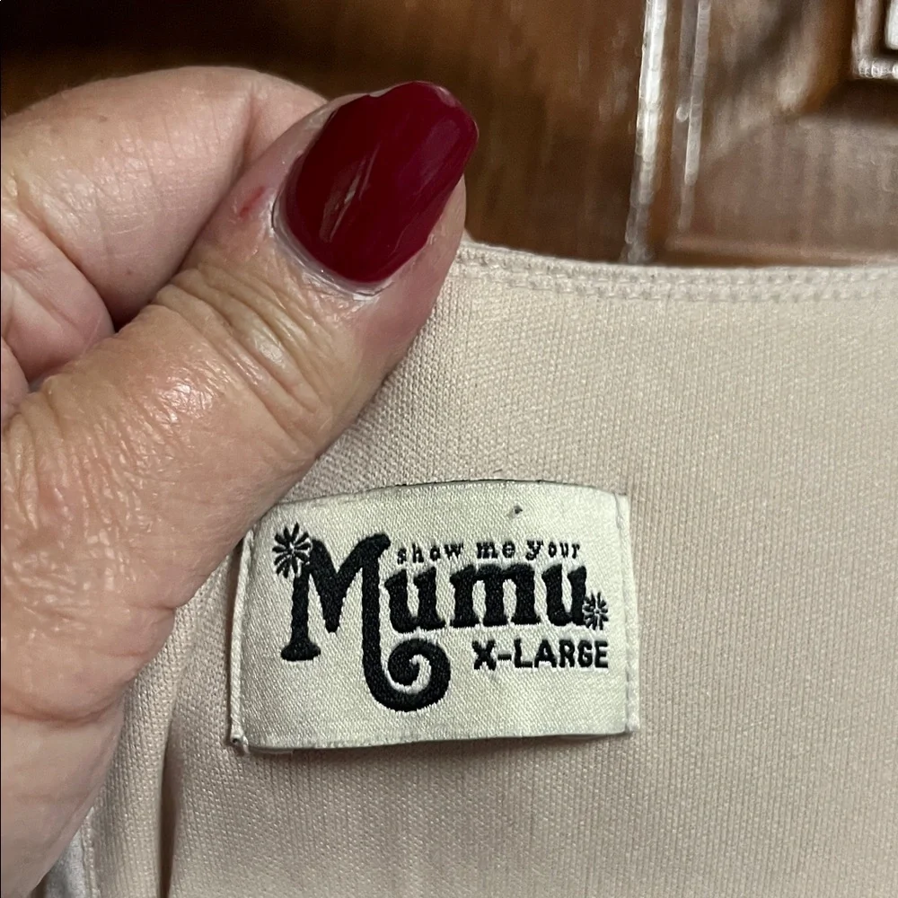 Show Me Your MuMu Cream Emily Empire Maxi Dress Size XL - Picture 2 of 5